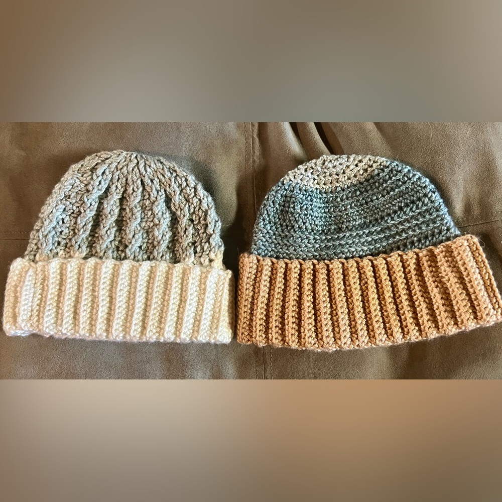 Stylish handmade crochet infant Beanie Duo - Picture 1 of 3